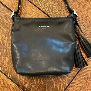Coach black leather mini bucket bag excellent condition (used twice!)